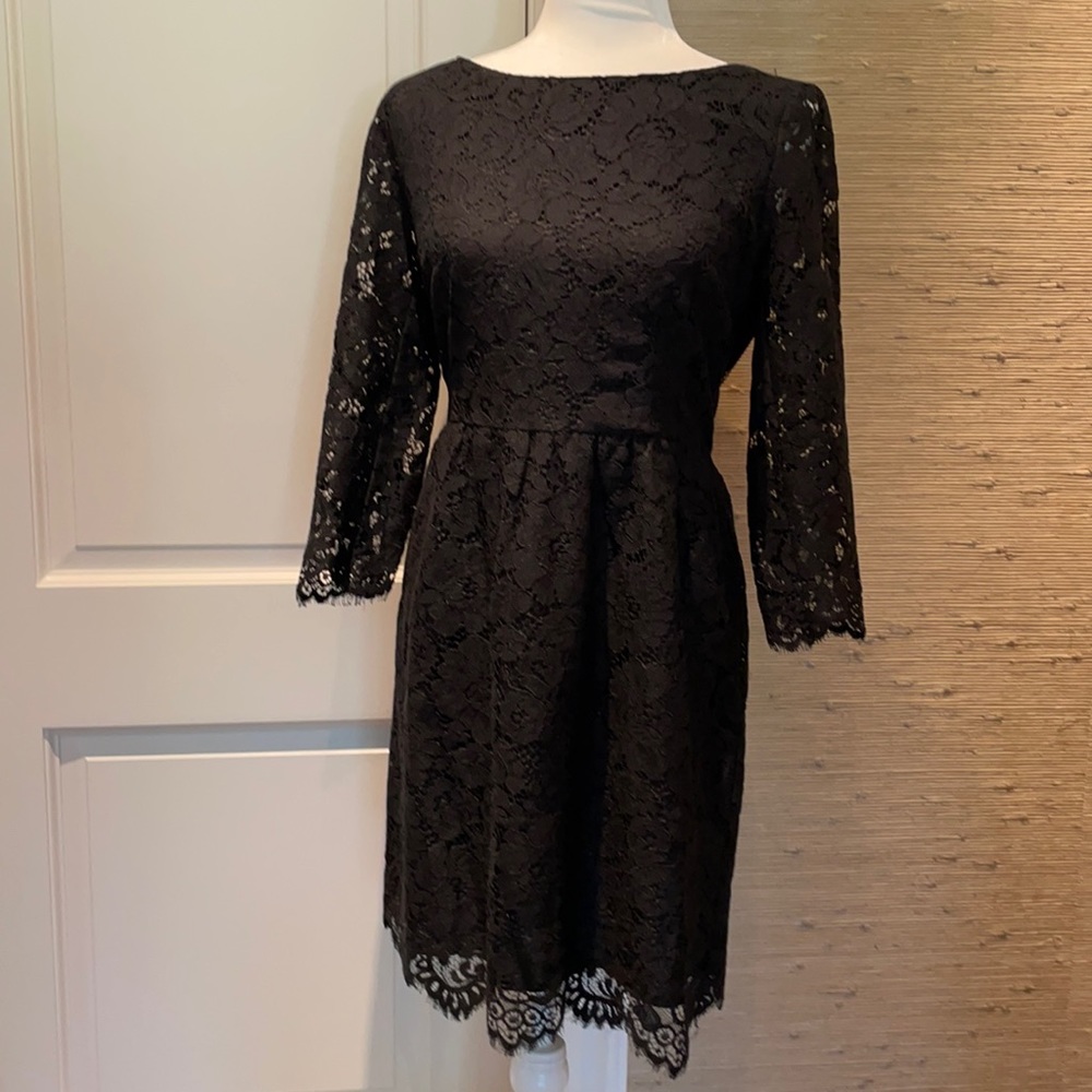 Loft black lace dress size 8P